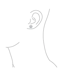 Bling Jewelry Freshwater Cultured Pearl Daisy Flower Stud Earrings .925 Sterling Silver