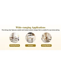 Streamdale Furniture Set of 4 Pu Dining Chairs with Integrated Handle and Metal Frame