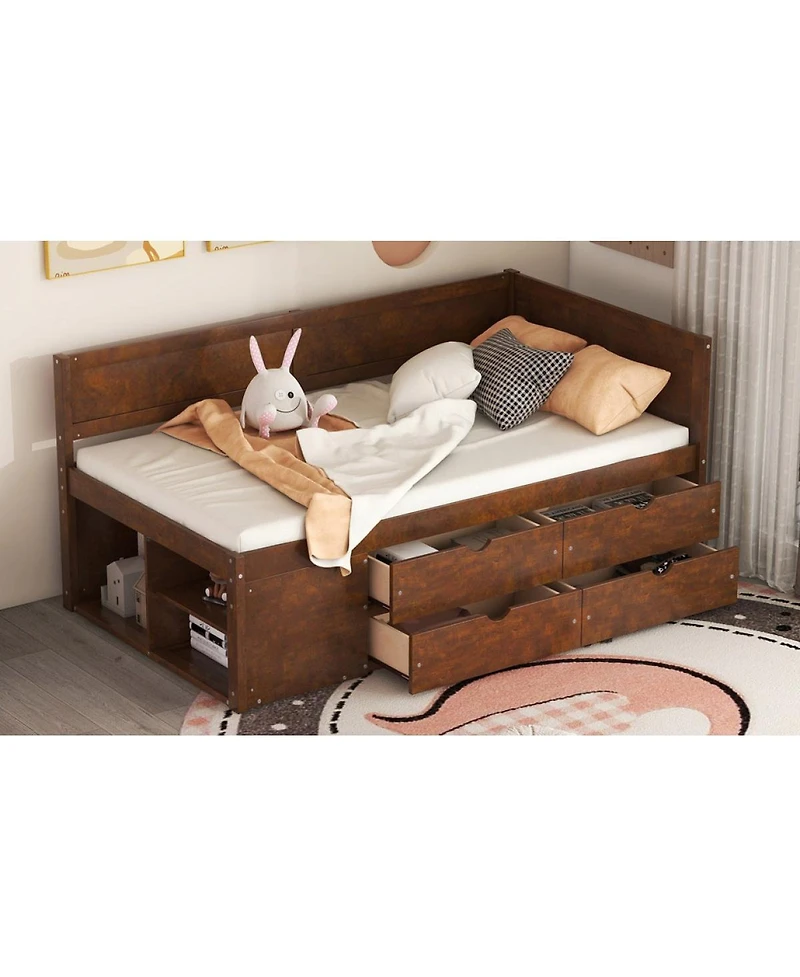 Streamdale Furniture Daybed with Drawers and Shelves
