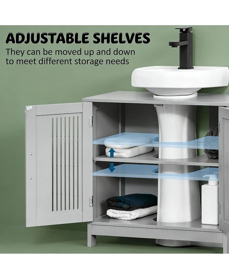 Sillysis 23.5 Inch Bathroom Sink Cabinet with Adjustable Shelf, Water-Resistant Under Storage for Small Spaces