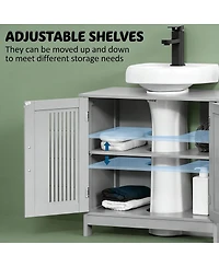Sillysis 23.5 Inch Bathroom Sink Cabinet with Adjustable Shelf, Water-Resistant Under Storage for Small Spaces