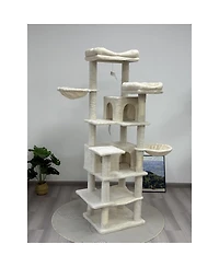 Streamdale Furniture 68in Multi-Level Cat Tree with Hammocks, Cave