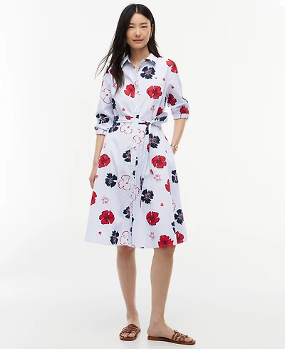 Tommy Hilfiger Women's Classic Poplin Long-Sleeve Shirt Dress