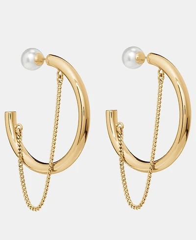 kate spade new york Gold-Tone Chain Reaction Hoop Earrings