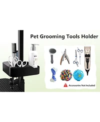 Streamdale Furniture 47 Inch Large Foldable X Lift Dog Grooming Table with Adjustable Arms and Organizer
