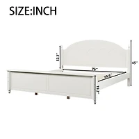 Streamdale Furniture Wooden Bed Frame with Arched Headboard and Classic Design