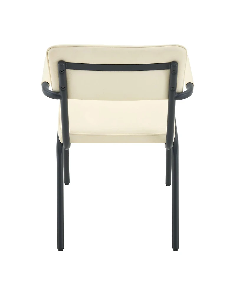 Streamdale Furniture Huggable Upholstered Dining Chairs with Leather and Metal Legs