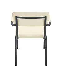 Streamdale Furniture Huggable Upholstered Dining Chairs with Leather and Metal Legs