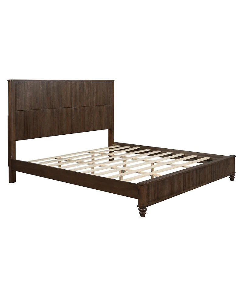 Streamdale Furniture Solid Wood Platform Bed Frame with Tall Headboard