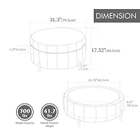 Streamdale Furniture 31.3" Round Upholstered Storage Ottoman with Reversible Lid