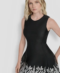 Dkny Women's Sleeveless Embroidered Short Dress