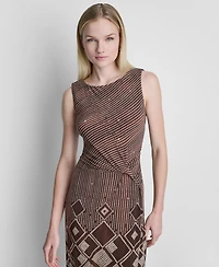 Dkny Women's Sleeveless Side Knot Midi Dress