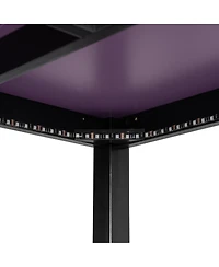Streamdale Furniture Gaming Daybed with Desk, Led Lights, Storage Drawers and Charging Station