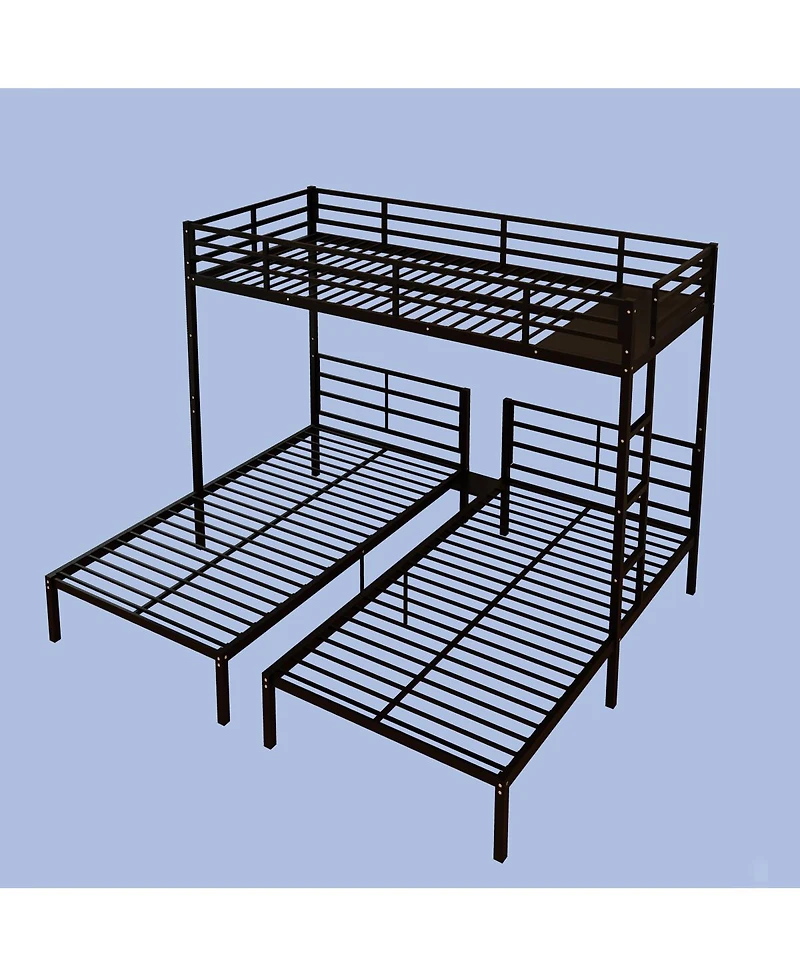 Streamdale Furniture Triple Bunk Bed for Kids, Separates Into 3 Twin Beds