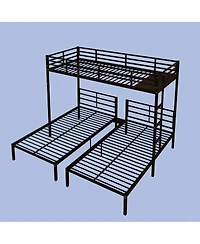 Streamdale Furniture Triple Bunk Bed for Kids, Separates Into 3 Twin Beds