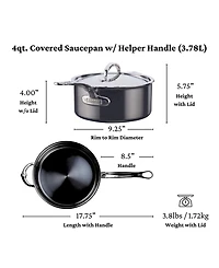 Hestan NanoBond Titanium Stainless Steel 4-Quart Covered Saucepan with Helper Handle