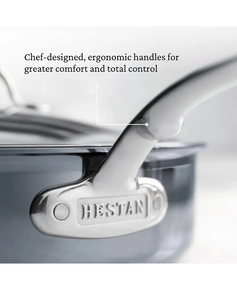 Hestan NanoBond Titanium Stainless Steel 5-Quart Covered Essential Pan with Helper Handle