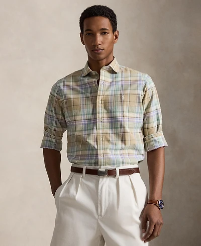 Polo Ralph Lauren Men's Custom-Fit Plaid Oxford Shirt