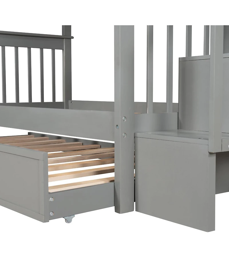 Streamdale Furniture Stairway Bunk Bed with Trundle
