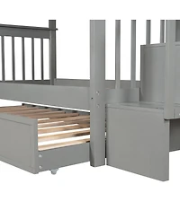 Streamdale Furniture Stairway Bunk Bed with Trundle