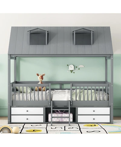Streamdale Furniture Wood Bed House Bed Frame