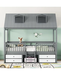 Streamdale Furniture Wood Bed House Bed Frame