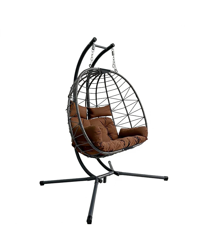 Streamdale Furniture Double Hanging Egg Chair with Stand and Cushion