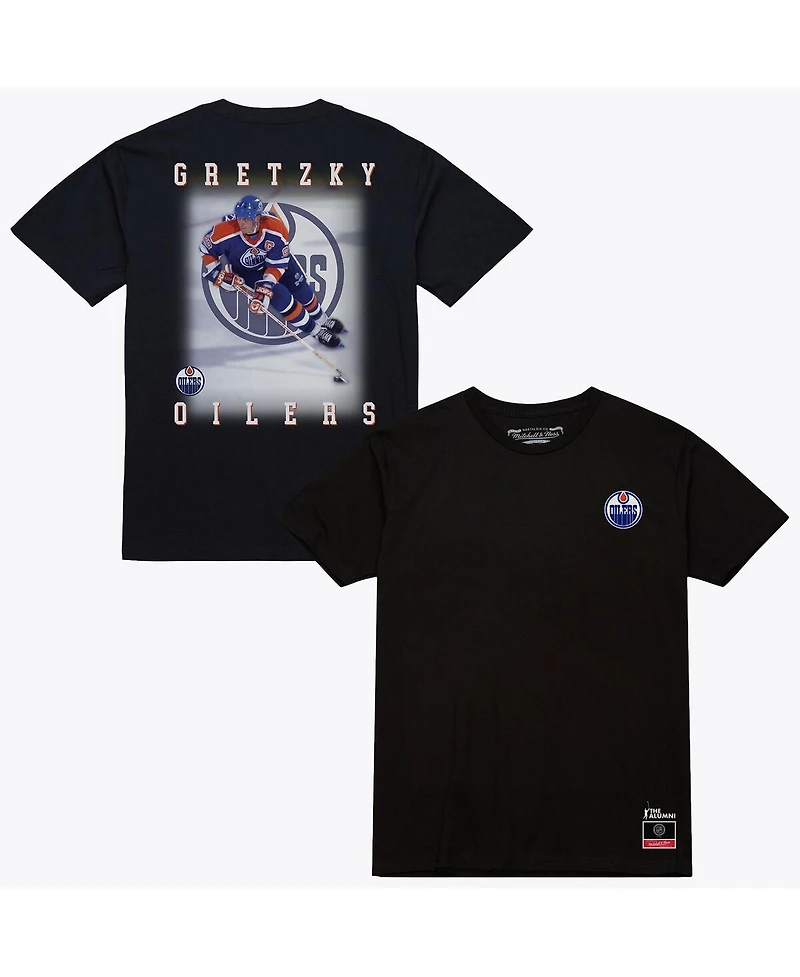 Mitchell & Ness Men's Wayne Gretzky Black Edmonton Oilers Photo T-Shirt