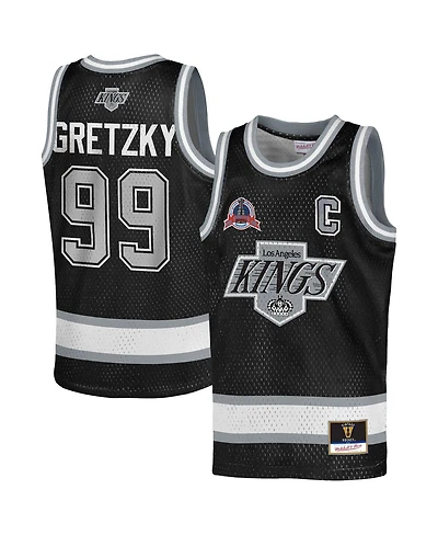 Mitchell & Ness Big Boys and Girls Wayne Gretzky Black Los Angeles Kings Maxxed Out Fashion Basketball Jersey