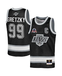 Mitchell & Ness Big Boys and Girls Wayne Gretzky Black Los Angeles Kings Maxxed Out Fashion Basketball Jersey