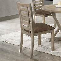 Streamdale Furniture Set of 2 Modern Farmhouse Distressed Ladderback Dining Chairs