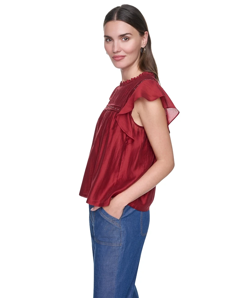 Dkny Women's Pin-Tucked Studded Blouse