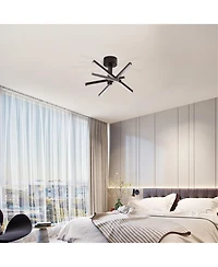 Midola 12 Inch Modern Led Ceiling Light, Geometric Starburst Design with Black Finish for Living Room, Bedroom, and Hallways