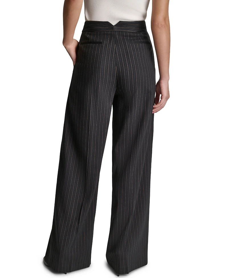 Bcbg Women's Pinstripe Full-Length High-Rise Pants