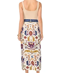 Vince Camuto Women's Printed Faux Wrap Midi Skirt