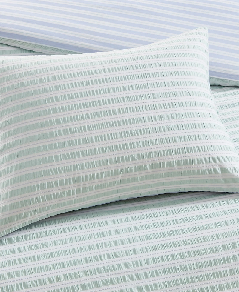 Peri Home Seersucker Stripe 3-Piece Duvet Cover Set