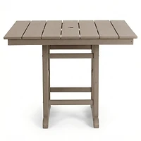 Streamdale Furniture Weathered Wood Hdpe Folding Square Patio Dining Table, 37.8" x 37.8" x 29.5