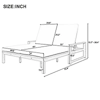 Streamdale Furniture 5-Position Adjustable Double Outdoor Lounge Chair with Cushions