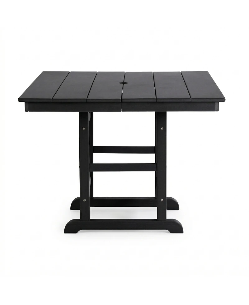 Streamdale Furniture 37.8" Square Black Hdpe Folding Outdoor Patio Dining Table