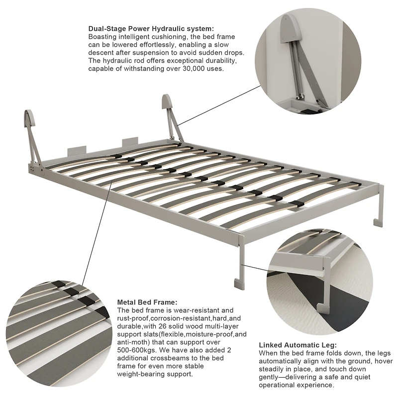 Streamdale Furniture Diy Queen Vertical Murphy Wall Bed Hardware Kit