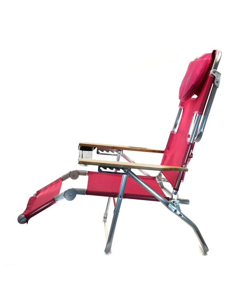 Ostrich The Altitude 3N1 High Back Outdoor Beach Lounge Chair w/Footrest, Pink