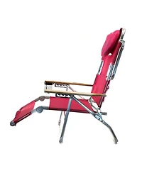 Ostrich The Altitude 3N1 High Back Outdoor Beach Lounge Chair w/Footrest, Pink