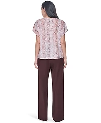 Calvin Klein Petite Short-Sleeve V-Neck Blouse