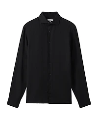 Reiss Men's Linen Cutaway Collar Regular Fit Shirt