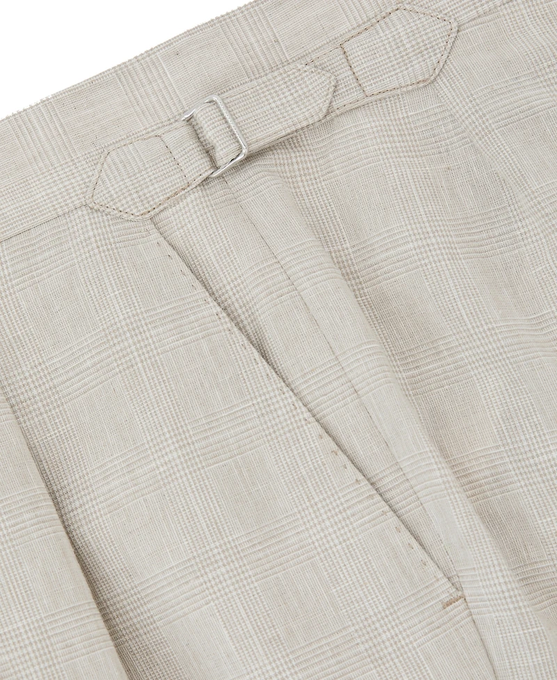 Reiss Men's Finch Linen-Cotton Check Tapered Pants