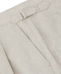 Reiss Men's Finch Linen-Cotton Check Tapered Pants