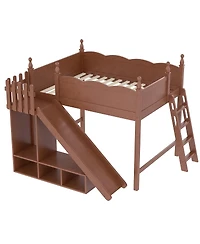 Streamdale Furniture Solid Wood Loft Bed with Storage, Wardrobe, and Slide,