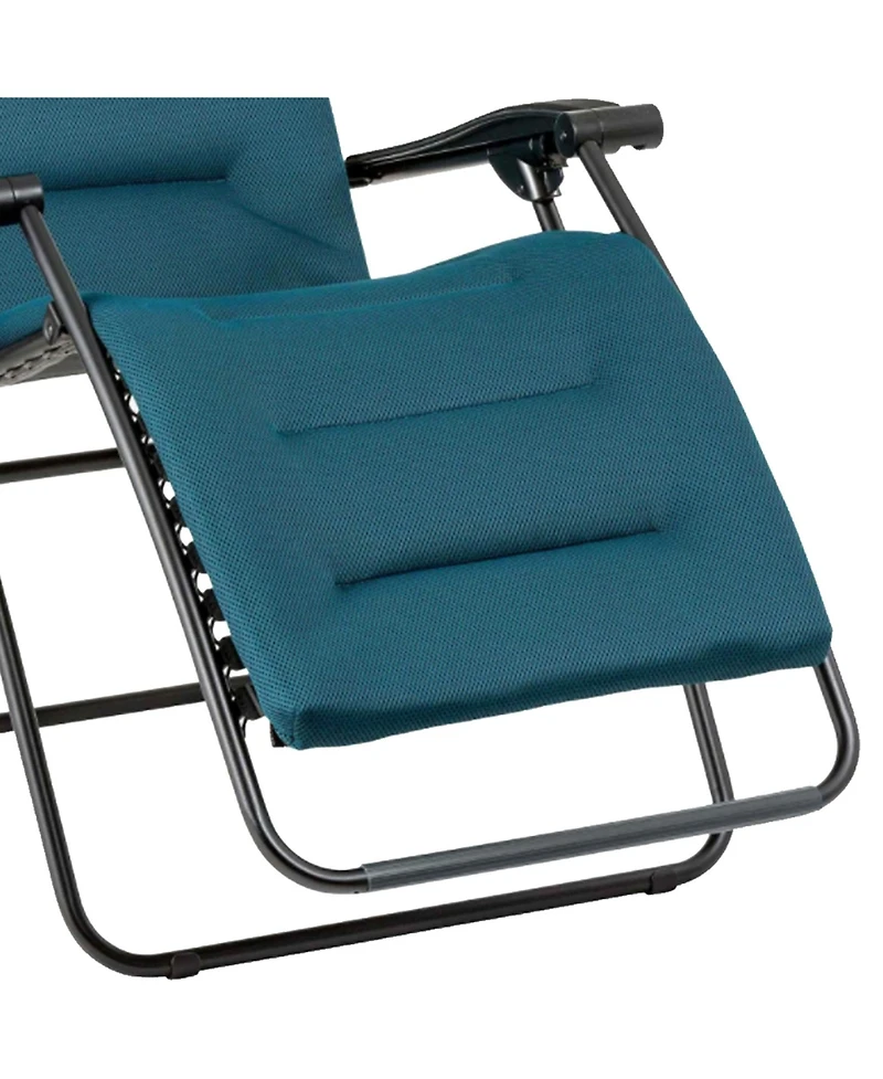 Lafuma Futura Air Comfort Padded Folding Patio Lawn Recliner Chair, Coral Blue
