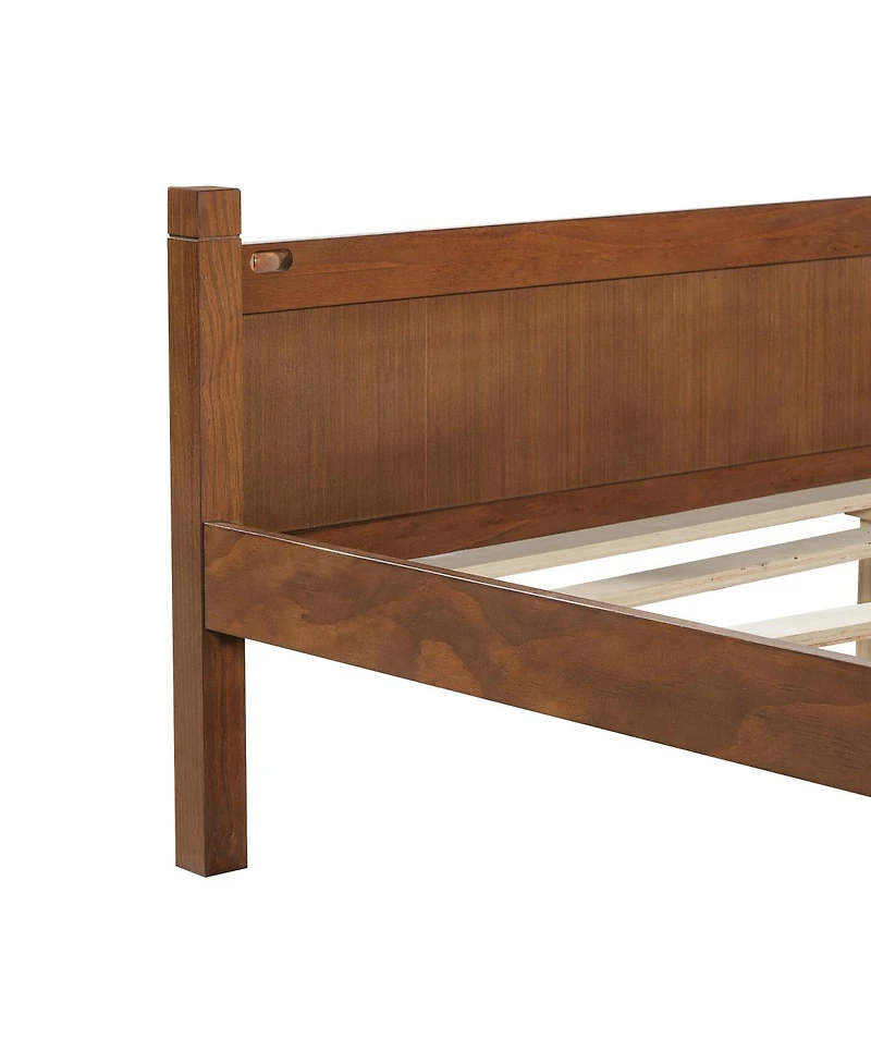 Streamdale Furniture Twin Size Minimalist Modern Platform Bed with Headboard and Footboard