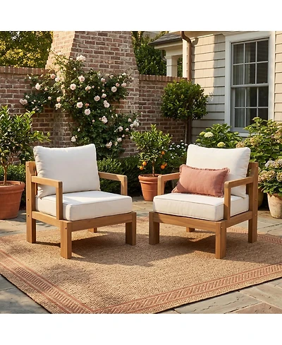 Streamdale Furniture Outdoor Acacia Patio Chair (Set of 2)